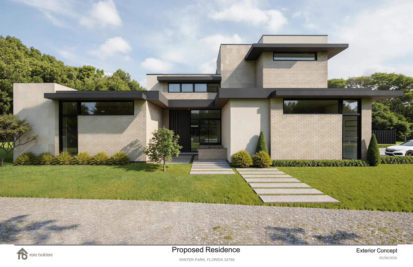 Conceptual exterior rendering of 2147 Turkey Run in Winter Park