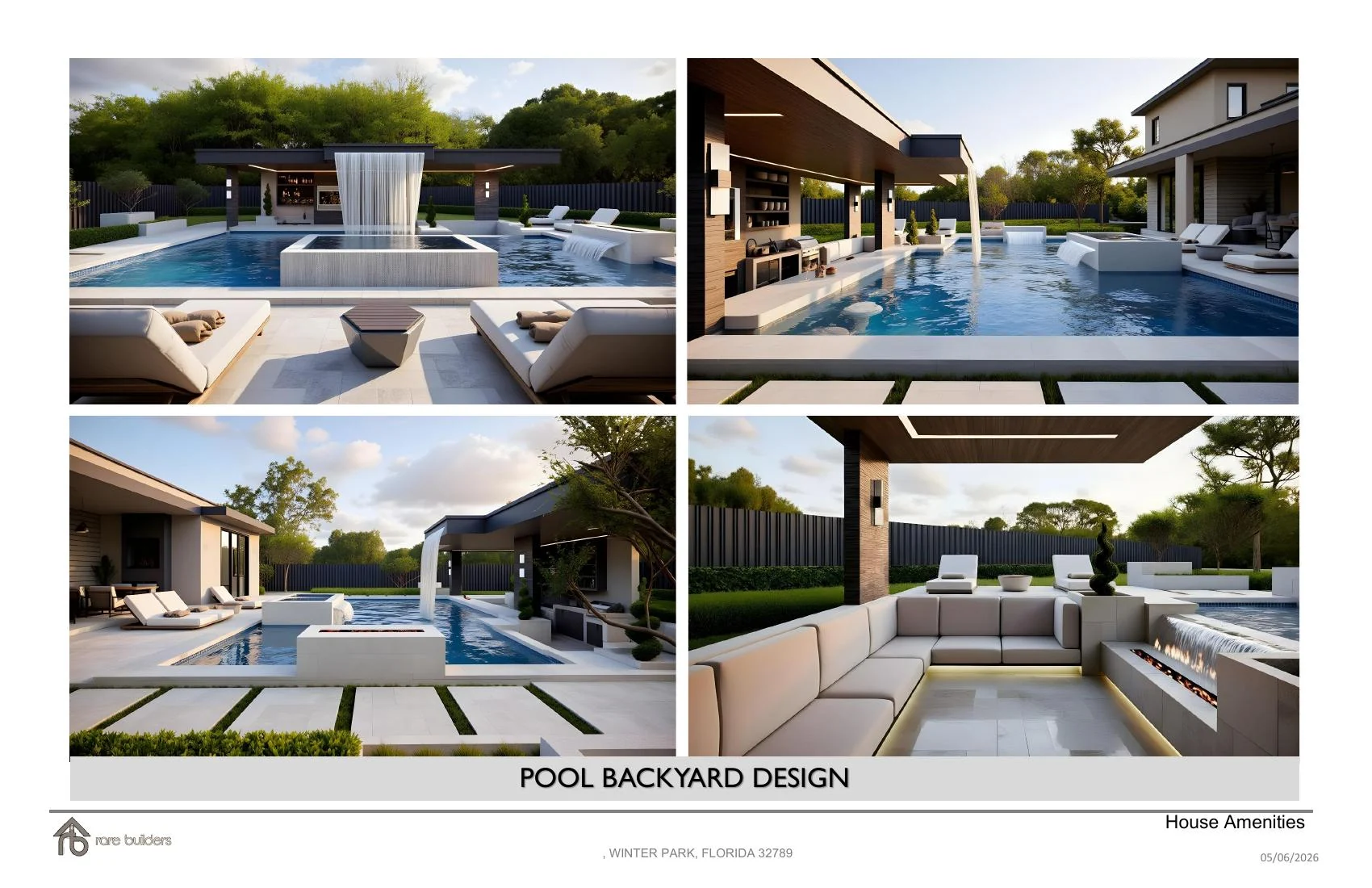 Conceptual pool and covered outdoor living rendering for 2147 Turkey Run